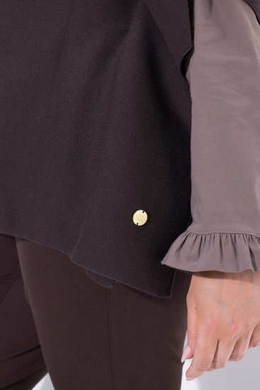 Ulla Popken 820620 Rullkraega pontšokampsun Mahagonipruun - Pontšod ja keebid - 