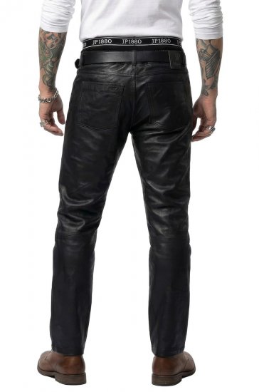 JP1880 Leather Pants Regular Fit Finest Lamb Nappa Black - Teksad ja püksid - Meeste suured teksad W40 – W70