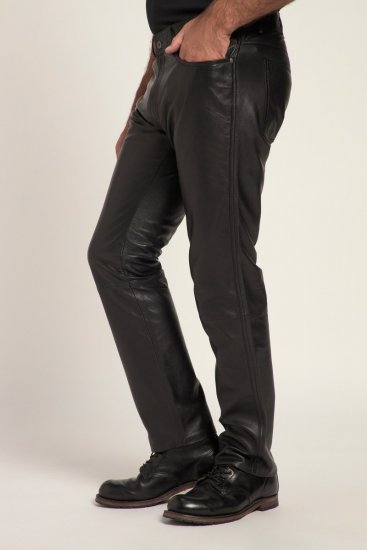 JP1880 Leather Pants Regular Fit Finest Lamb Nappa Black - Teksad ja püksid - Meeste suured teksad W40 – W70