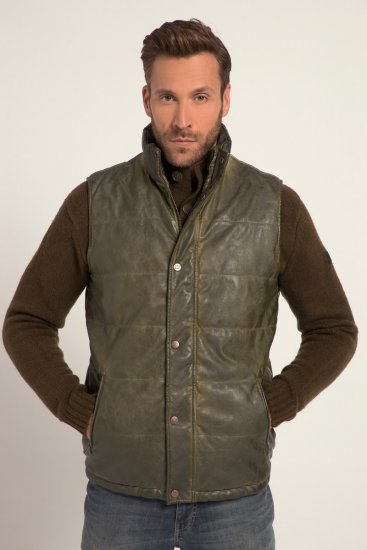 JP1880 Quilted Gilet Vintage Leather Green - Jakid ja joped - Joped, suured suurused: 2XL – 12XL