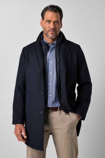 JP1880 821066 Tepitud Villamantel Tumesinine - Jakid ja joped - Joped, suured suurused: 2XL – 12XL