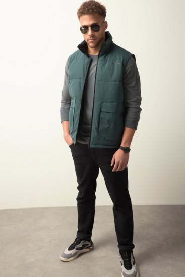 STHUGE 821232 Tepitud vest lukuga Oliivroheline - Jakid ja joped - Joped, suured suurused: 2XL – 12XL
