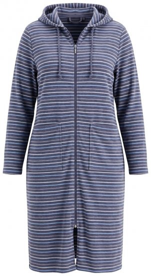Ulla Popken 821543 Triibuline frotee-hommikumantel Antratsiit - Hommikumantlid - 