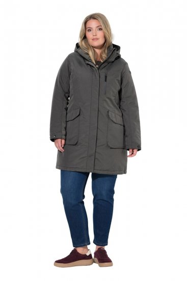 Ulla Popken 821737 Kapuutsiga tepitud HYPRAR parka Tumehallmeleeritud - Joped - Suured naiste jakid