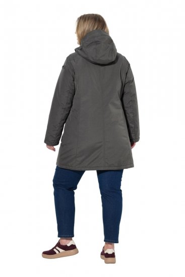 Ulla Popken 821737 Kapuutsiga tepitud HYPRAR parka Tumehallmeleeritud - Joped - Suured naiste jakid