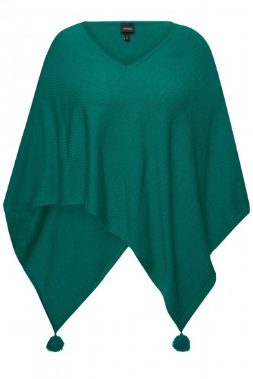 Ulla Popken Knit Pointed Hem Poncho Emerald Green - Sviitrid ja dressipluusid - 