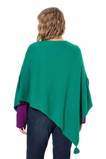 Ulla Popken Knit Pointed Hem Poncho Emerald Green - Sviitrid ja dressipluusid - 