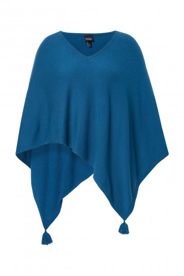 Ulla Popken Knit Pointed Hem Poncho Cerulean - Sviitrid ja dressipluusid - 