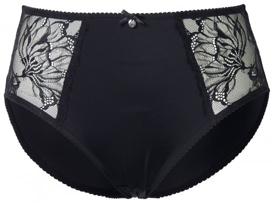 Ulla Popken 822864 Pitsiga lillelised aluspüksid Must - Aluspüksid - 