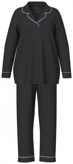 Ulla Popken 823030 Särgikraega pidžaama Must - Pidžaama/Loungewear - 