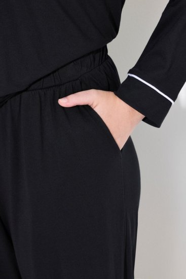 Ulla Popken 823030 Särgikraega pidžaama Must - Pidžaama/Loungewear - 