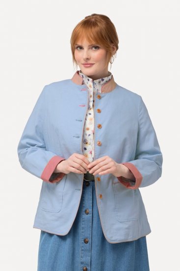 Ulla Popken 823538 Püstkraega linasegust pintsak Helesinine - Pintsakud - Pintsakud naistele suurtes suurustes