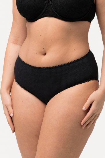Ulla Popken 825790 Pitsiga lillelised aluspüksid Must - Aluspüksid - 
