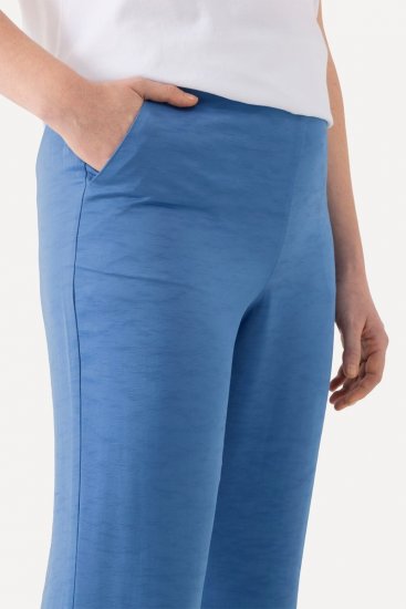 Ulla Popken 826163 Laiad ülikonnapüksid Denimsinine - Kangapüksid - Naiste laiade säärtega kangaspüksid