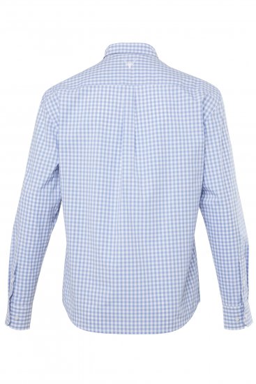JP1880 Modern Fit Button-Down Collar Long Sleeve Check Shirt Light Blue - Särgid - Meeste suured särgid 2XL – 8XL