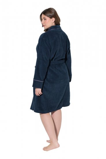 Ulla Popken 826794 Frotee-hommikumantel Tumesinine - Hommikumantlid - 
