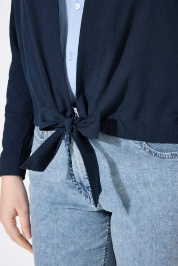 Ulla Popken 827116 Püstkraega linasegust bolero Tumesinine - Bolerod - 