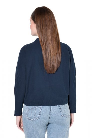 Ulla Popken 827116 Püstkraega linasegust bolero Tumesinine - Bolerod - 