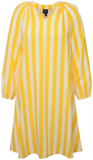 Ulla Popken 827653 Triibuline kleit Kollane - Midikleidid - Plusssuuruses midikleidid