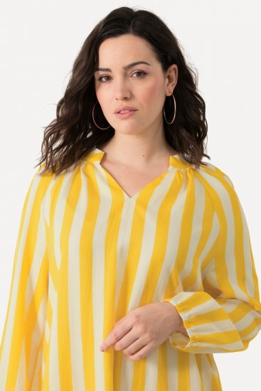 Ulla Popken 827653 Triibuline kleit Kollane - Midikleidid - Plusssuuruses midikleidid