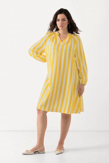 Ulla Popken 827653 Triibuline kleit Kollane - Midikleidid - Plusssuuruses midikleidid