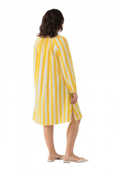 Ulla Popken 827653 Triibuline kleit Kollane - Midikleidid - Plusssuuruses midikleidid