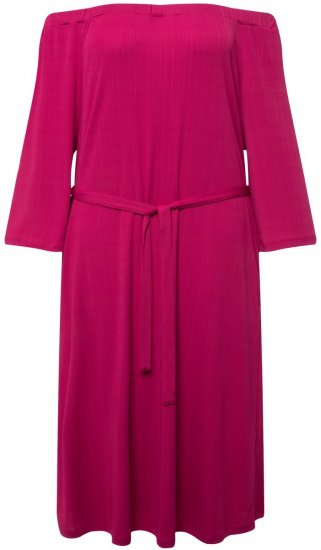 Ulla Popken 827740 3/4 varrukatega jersey-kleit Roosa - Midikleidid - Plusssuuruses midikleidid