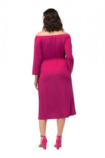 Ulla Popken 827740 3/4 varrukatega jersey-kleit Roosa - Midikleidid - Plusssuuruses midikleidid