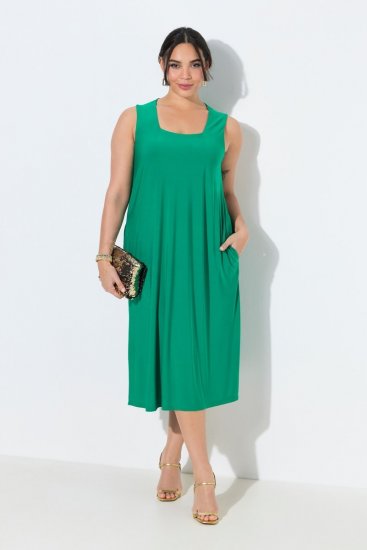 Ulla Popken 827908 Varrukateta jersey-kleit Roheline - Trikookleidid - 