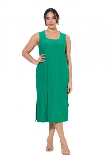 Ulla Popken 827908 Varrukateta jersey-kleit Roheline - Trikookleidid - 