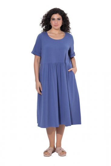 Ulla Popken 827920 Lühikeste varrukatega jersey-kleit Sinine - Trikookleidid - 