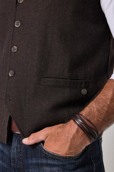 JP1880 828736 Kootud seljaosaga tweed-vest Tumepruun - Ülikonnad ja pintsakud - Ülikonnad suured suurused