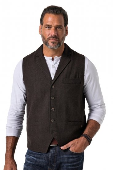 JP1880 828736 Kootud seljaosaga tweed-vest Tumepruun - Ülikonnad ja pintsakud - Ülikonnad suured suurused