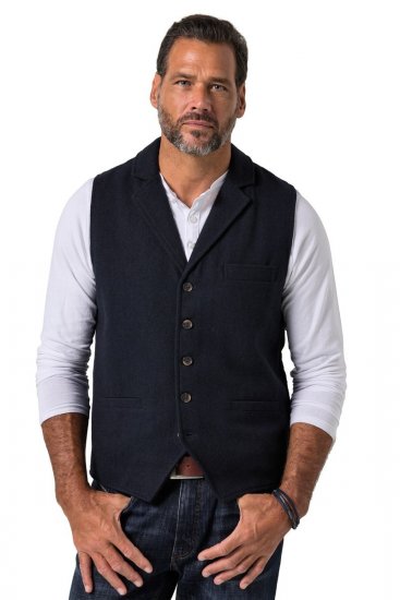 JP1880 828736 Kootud seljaosaga tweed-vest Tumesinine - Ülikonnad ja pintsakud - Ülikonnad suured suurused