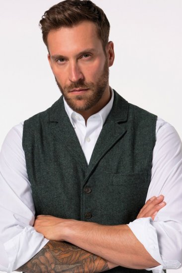 JP1880 828736 Kootud seljaosaga tweed-vest Pudeliroheline - Ülikonnad ja pintsakud - Ülikonnad suured suurused