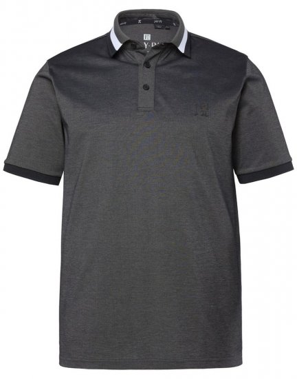 JAY-PI Quickdry Two-Tone Golf Poloshirt Black - Polosärgid - Meeste suured polosärgid 2XL – 8XL