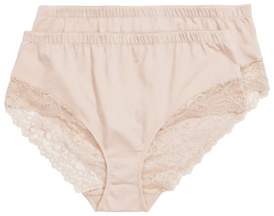 Ulla Popken 830094 Pitsiga aluspüksid 2 tk Beež - Aluspüksid - 