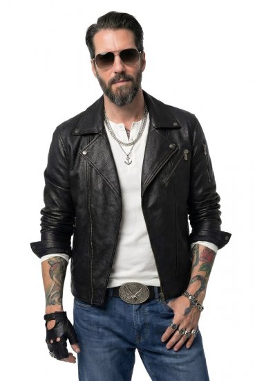 JP1880 830586 Bikerjope lambanapast Must - Jakid ja joped - Joped, suured suurused: 2XL – 12XL