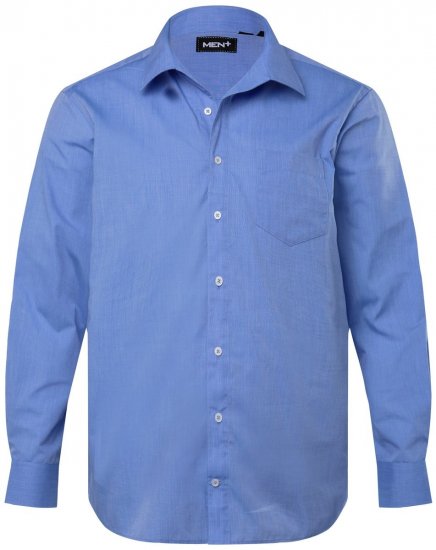 Men+ 757 Pika varrukaga Business-särk avatud kraega Helesinine - Särgid - Meeste suured särgid 2XL – 8XL