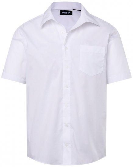 Men+ 758 Lühikeste varrukatega Business-särk avatud kraega Valge - Särgid - Meeste suured särgid 2XL – 8XL