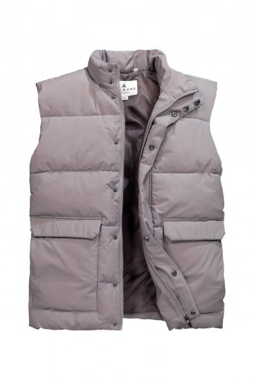 JP1880 831639 Tepitud vest taaskasutatud polüestrist Tumehall - Jakid ja joped - Joped, suured suurused: 2XL – 12XL