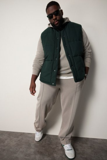 STHUGE 831896 Vateeritud flanellvest Tumeroheline - Jakid ja joped - Joped, suured suurused: 2XL – 12XL
