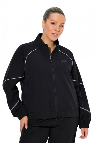 Ulla Popken 833237 Helkurdetailidega spordijope Must - Joped - Suured naiste jakid