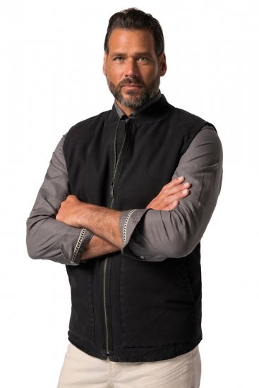 JP1880 834734 Canvas-vest Must - Jakid ja joped - Joped, suured suurused: 2XL – 12XL