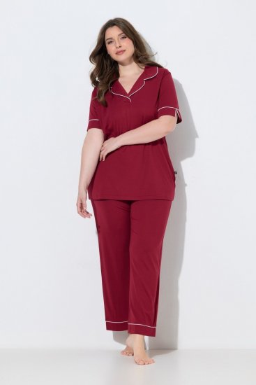Ulla Popken 835397 Särgikraega lühikeste varrukatega pidžaama Lilla - Pidžaama/Loungewear - 