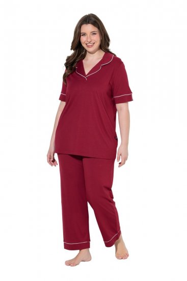 Ulla Popken 835397 Särgikraega lühikeste varrukatega pidžaama Lilla - Pidžaama/Loungewear - 