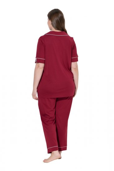Ulla Popken 835397 Särgikraega lühikeste varrukatega pidžaama Lilla - Pidžaama/Loungewear - 
