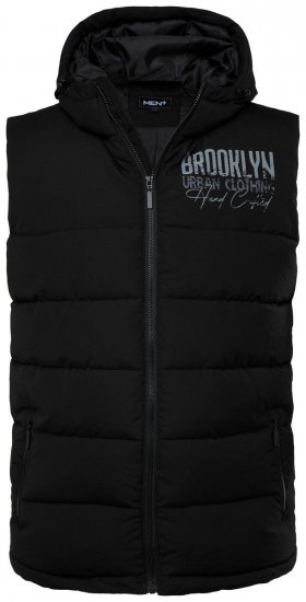 Men+ 442 Kapuutsi ja trükiga tepitud vest Must - Jakid ja joped - Joped, suured suurused: 2XL – 12XL