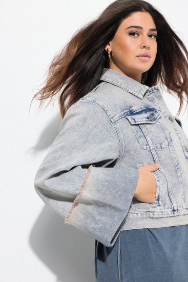 Ulla Popken 835486 Laiade varrukatega teksajope Denimsinine - Joped - Suured naiste jakid