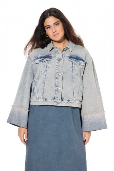 Ulla Popken 835486 Laiade varrukatega teksajope Denimsinine - Joped - Suured naiste jakid